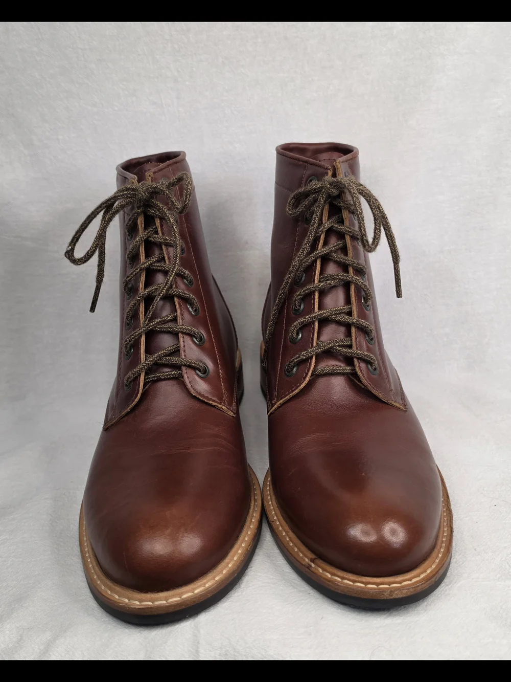 Nisolo Andres Everyday Boots Brandy Brown Leather Lace Up Mens 9